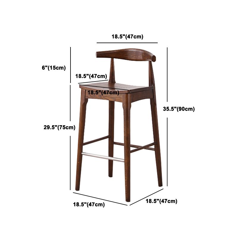 Modern Style Bar-stool Wooden Bar Stool with Wood Legs for Home