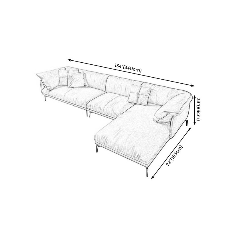 Recessed Arm Tan Contemporary Removable Cushions Faux Leather Sofa & Chaise