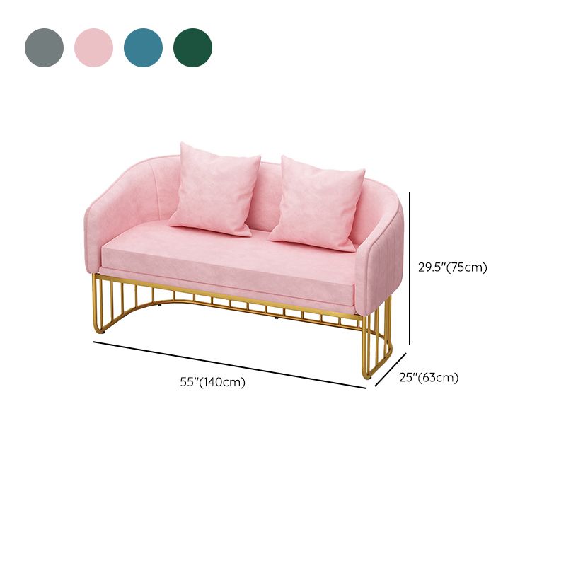 Scandinavian 29.52" H Pillow Back Sofa Solid Color Slope Arm Sofa