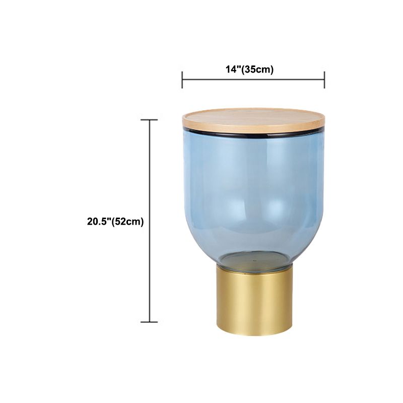 Contemporary Round Glass Coffee Table with Pedestal Base Cocktail Table
