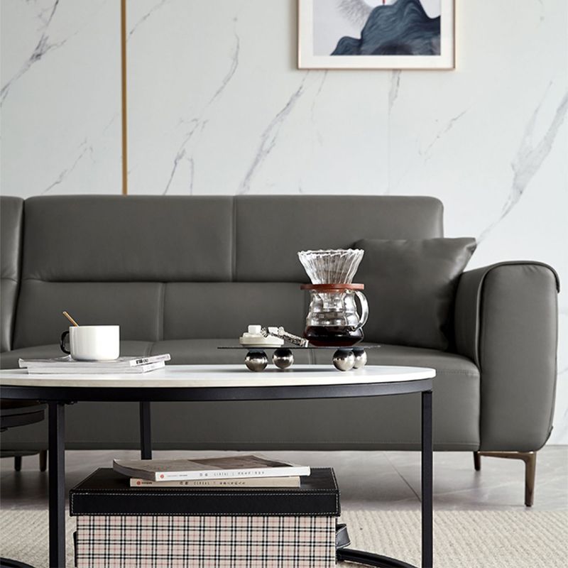 Minimalism Frame Cocktail Table Slate Top Coffee or End Table with Storage Drawers