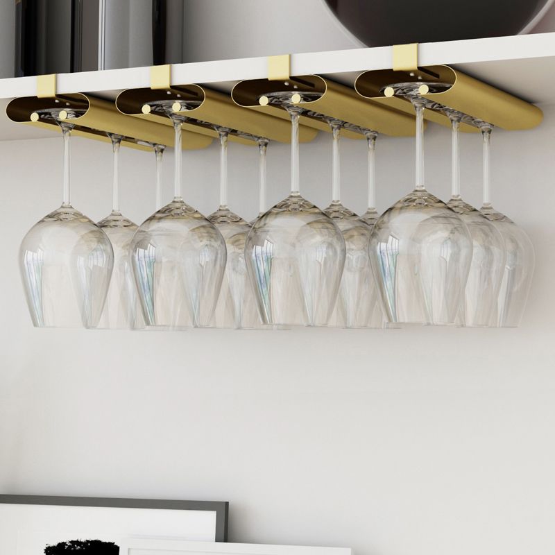 Industrial Hanging Wine Rack Metal Wine Glass Stemware Rack Holder