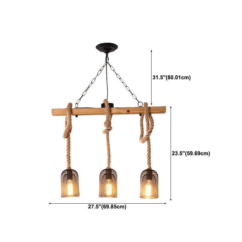 Industrial Pendant Lighting Wood Beam Island Light Fixtures for Restaurant