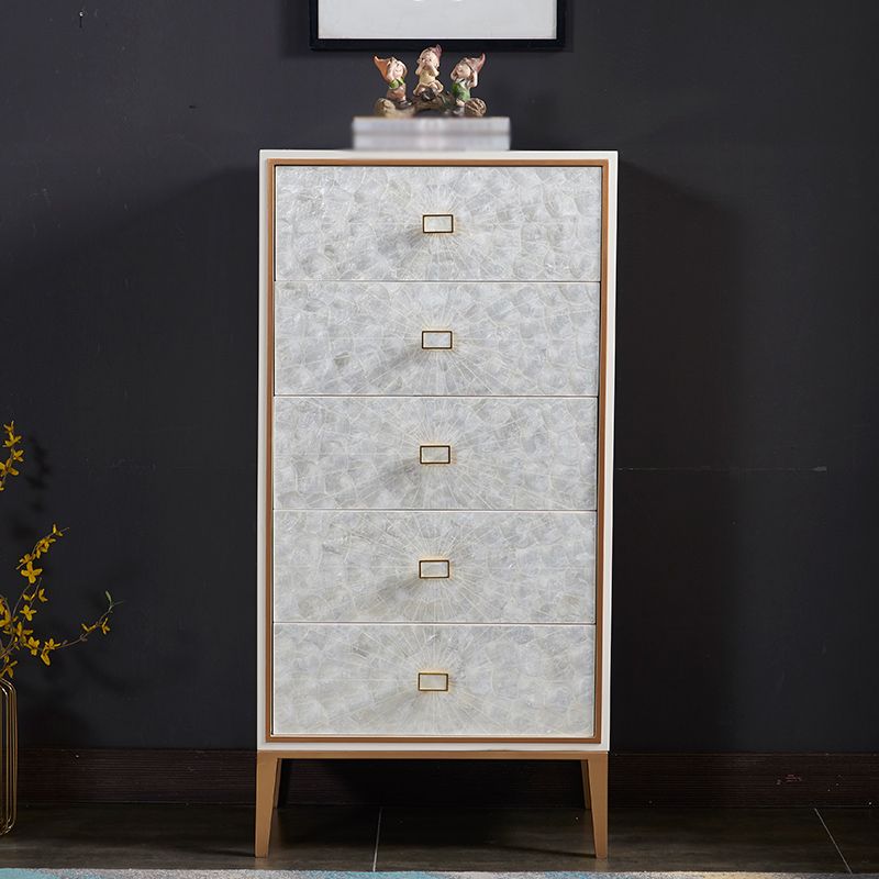 Modern Living Room Buffet Wood and Metal Sideboard Buffet in White