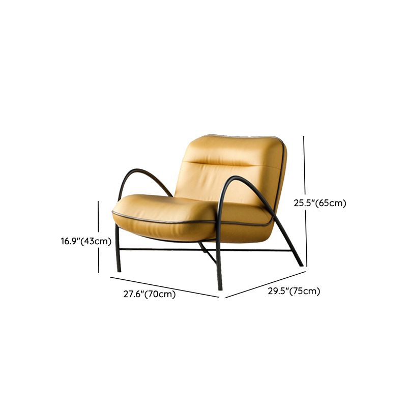 Contemporary Accent Armchair Modern Upholstered Accent Chair in Yellow