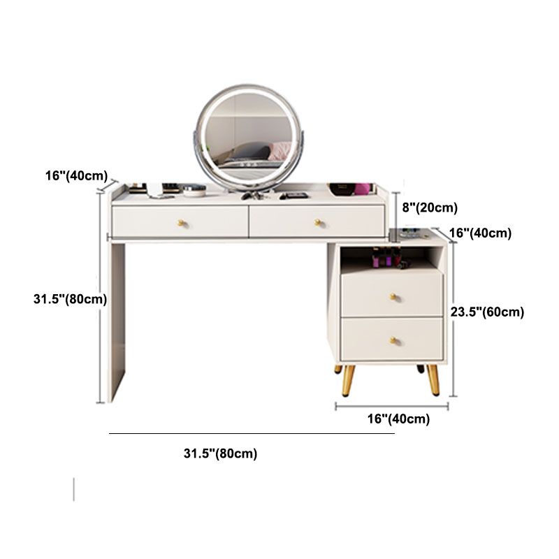 Contemporary Vanity Dressing Table 4 Drawer Wooden Vanity Desk