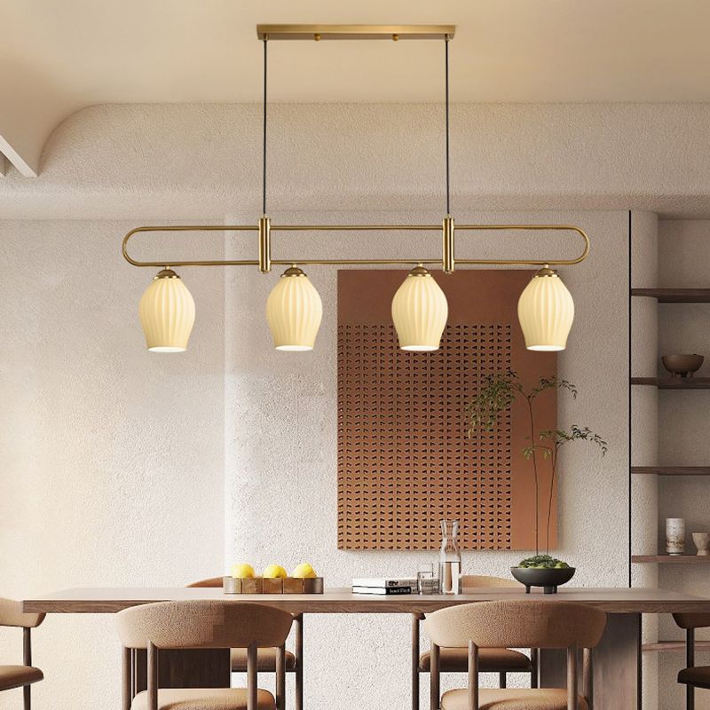 Modern Style Bell Shade Island Pendants Glass Pendant Lights for Dining Room
