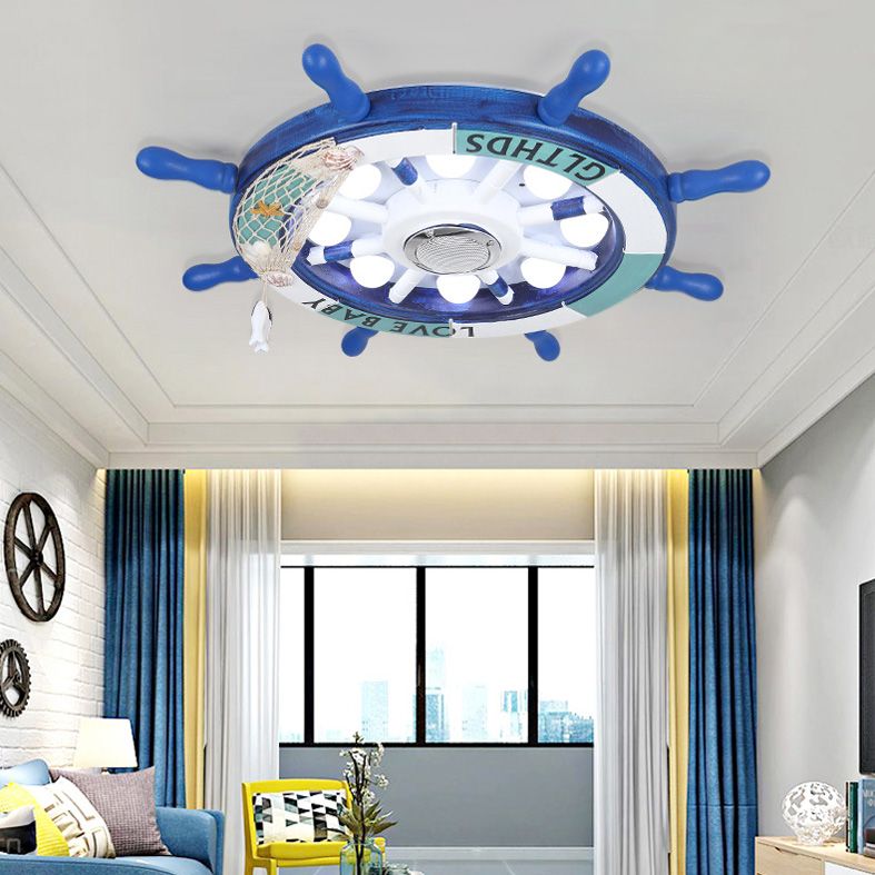 Éclairage encastré à gouvernail en métal, plafonnier LED bleu de Style méditerranéen