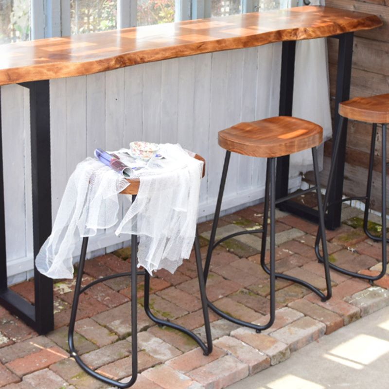 Modern Solid Wood Counter Set 1/2/4 Pieces Rectangle Bar Table Set in Natural