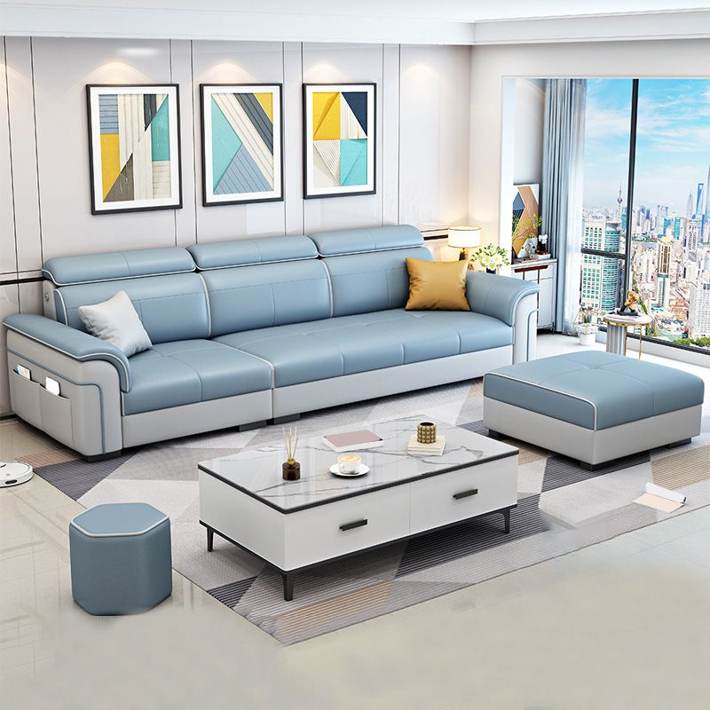 112.2"W √ó 59.06"D √ó 59.06"H Pillow Top Arm Sectionals with Slipcovers and Storage