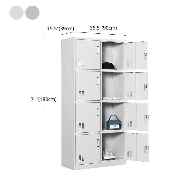 Contemporary Wardrobe Armoire Metal Non-Hanging Armoire with Lock