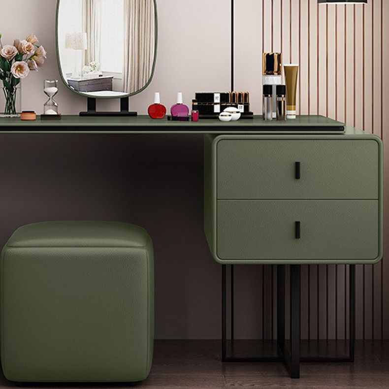 Glam Style 2-Drawer Solid Color Dressing Table Mirror Make-up Vanity