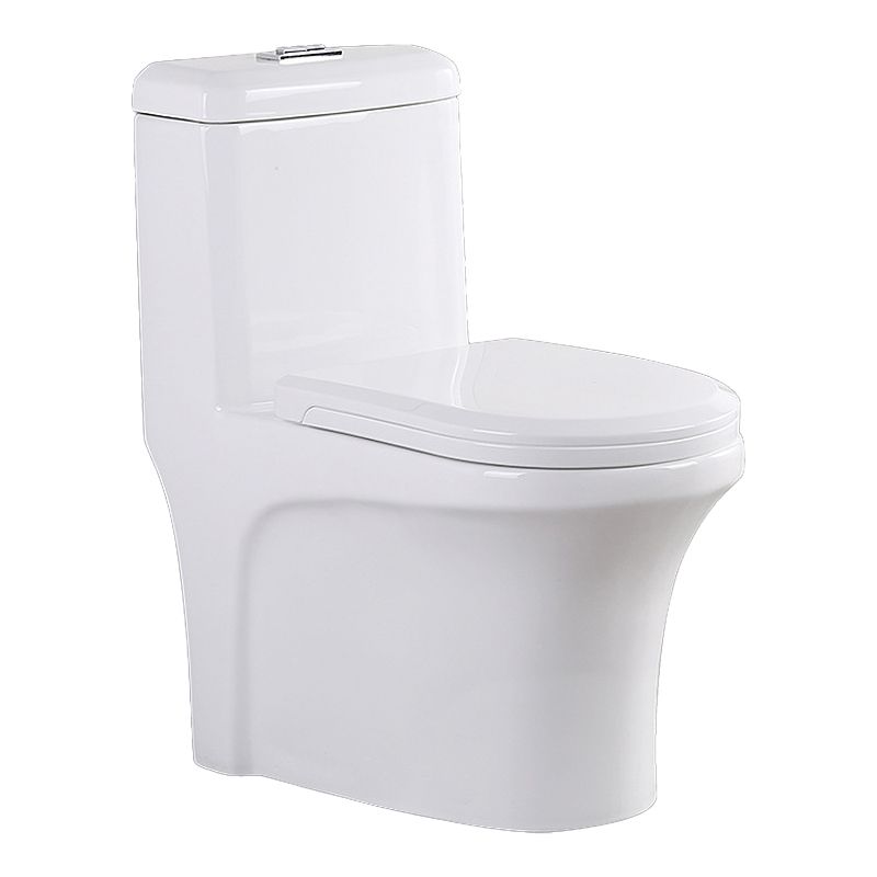 Modern Elongated Toilet Bowl White Flush Toilet with Seat for Bathroom