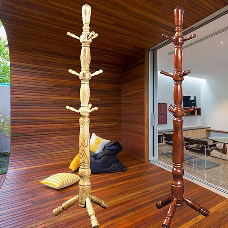 Traditional Coat Rack Free Standing Hooks Ash Hall Stand Living Room