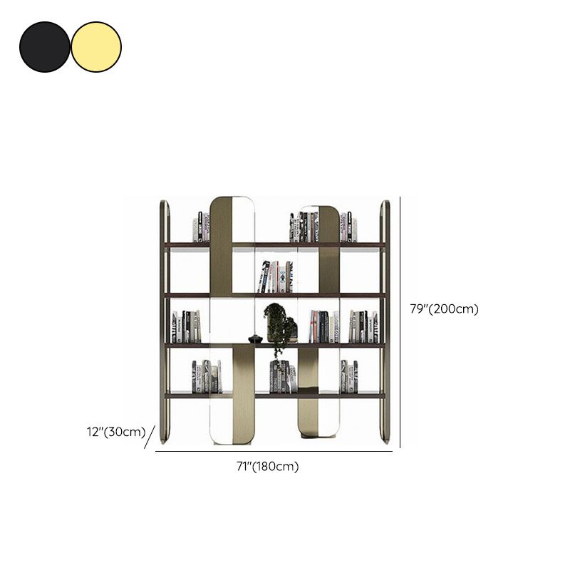 4 Shelves Contemporary Bookcase Standard Metal Open Back Bookshelf