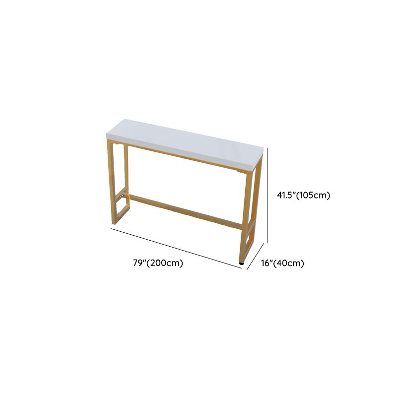 Rectangular Bar Height Table Gold Legs and Metal Base Bar Table for Patio Use