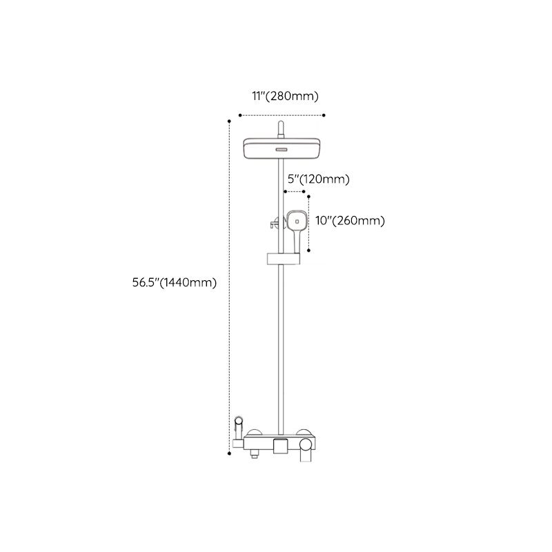 Modern Shower Trim Push Button Dual Shower Head Wall Mounted Shower Combo