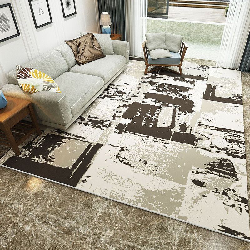 Fashion Modernism Rug Multi Colored Geometric Rug Stain Resistant Machine Wash Anti-Slip Backing Rug for Family Room