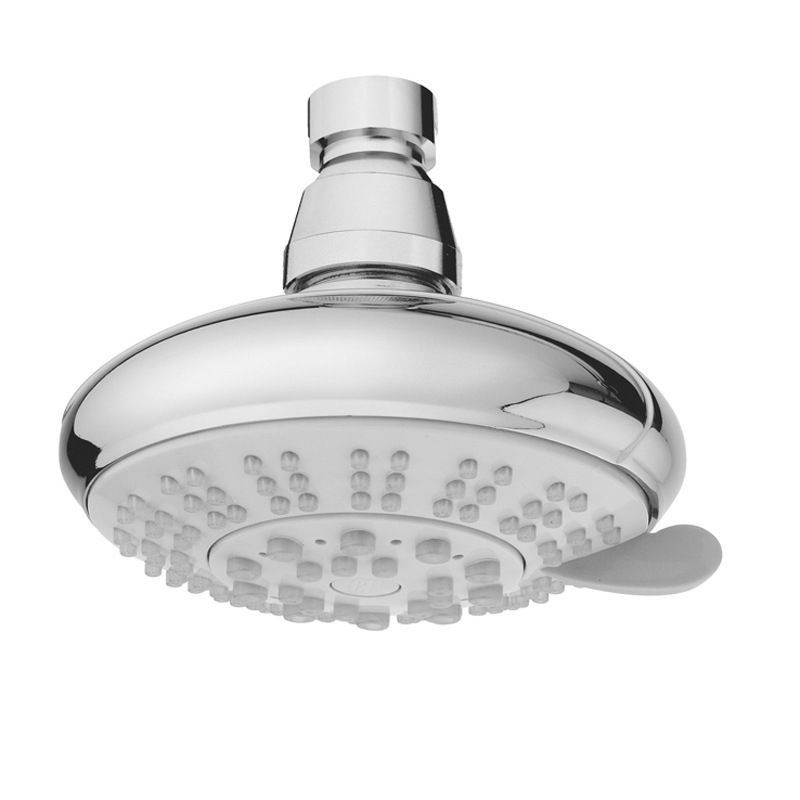 Silver Dual Shower Head with Diverter Adjustable Spray Pattern Wall-Mount Showerhead