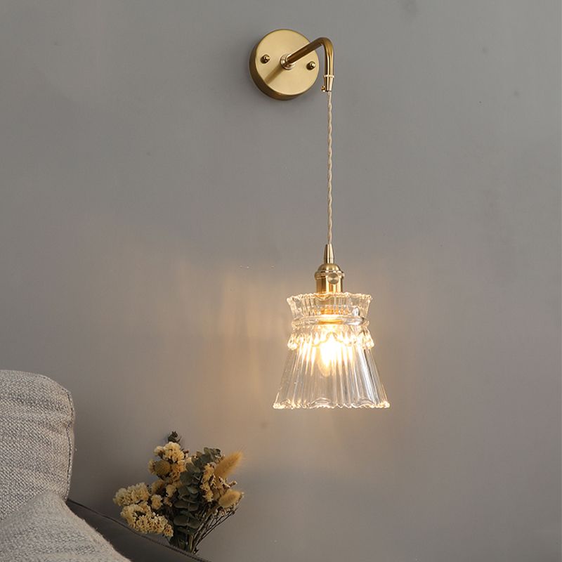 Nordic Wall Light Sconce Geometric Glass Wall Light Fixture for Bedroom