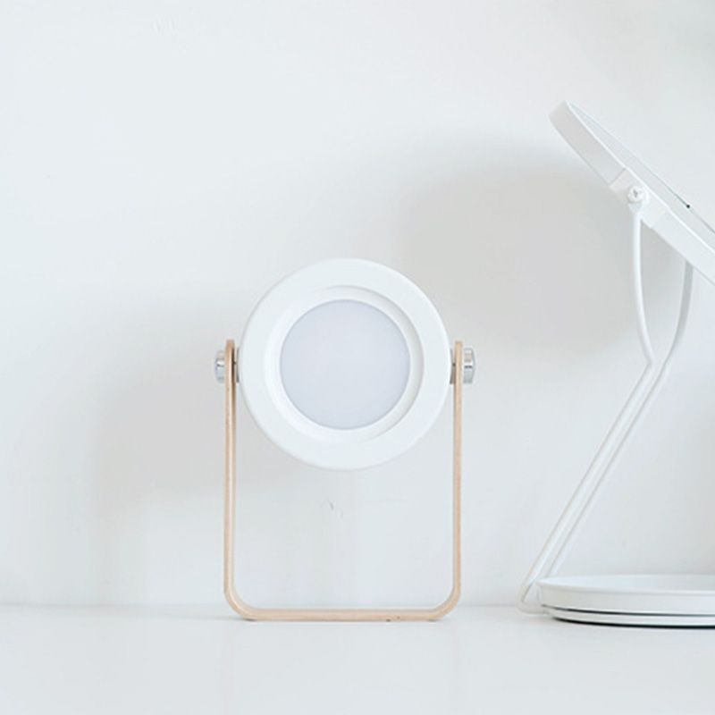 Portable Round Night Light Creative Lampshade Foldable Design Acrylic Bedroom LED Lantern Table Lamp