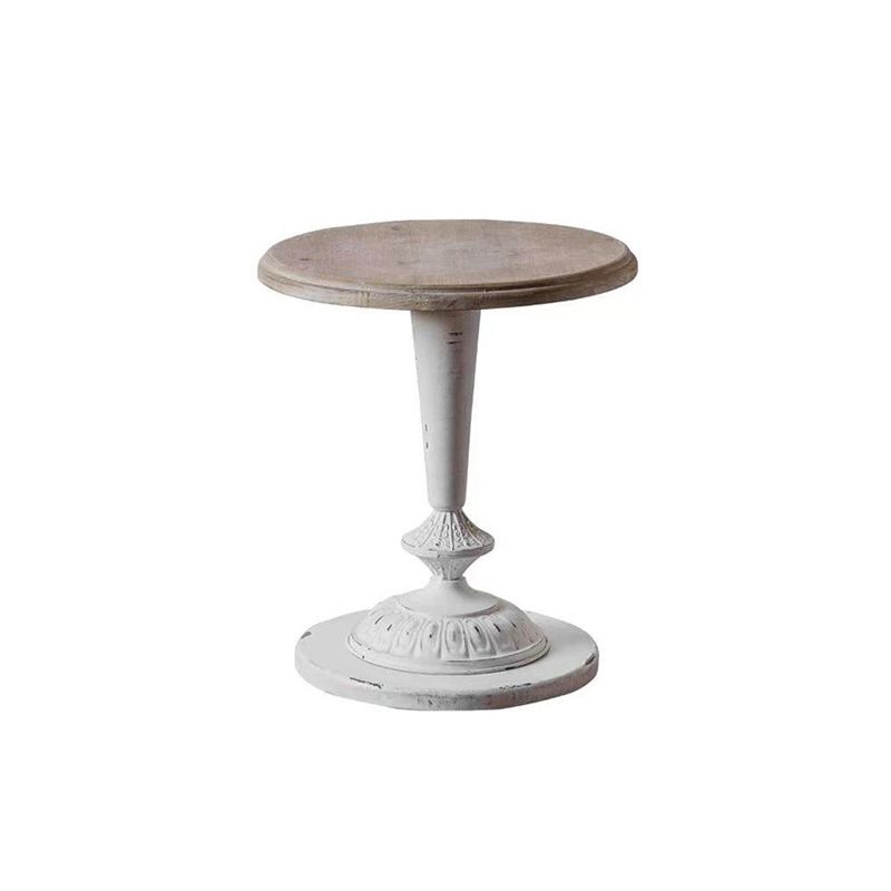 Round Pedestal Side Table French Rustic Side End Snack Table