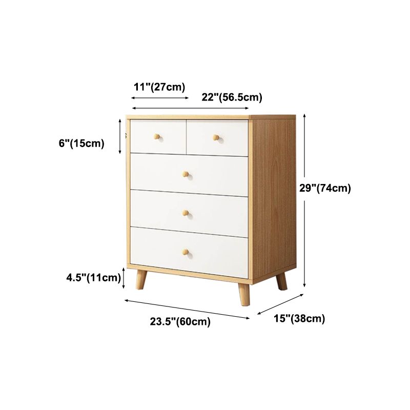 Modern Engineered Wood Sideboard Simple Beige Buffet Table with Drawer for Dining Room