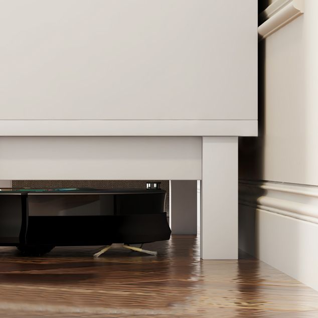 Urban Vertical Standard Bookcase White Manufactured Wood Bookshelf with Glass Doors