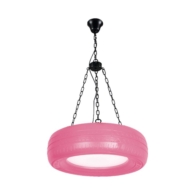 Creative Industrial Hanging Light Car Tire Rubber Chandelier with Hanging Chain for Bar