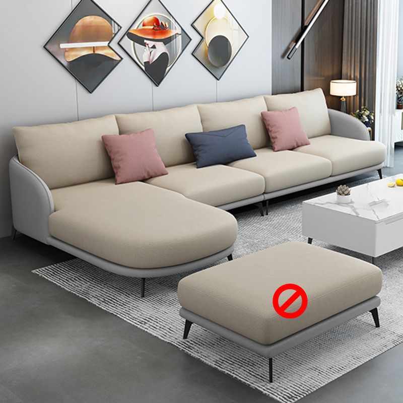 L-Shape Sectional with Sloped Arms and Pillow Back for 4 People