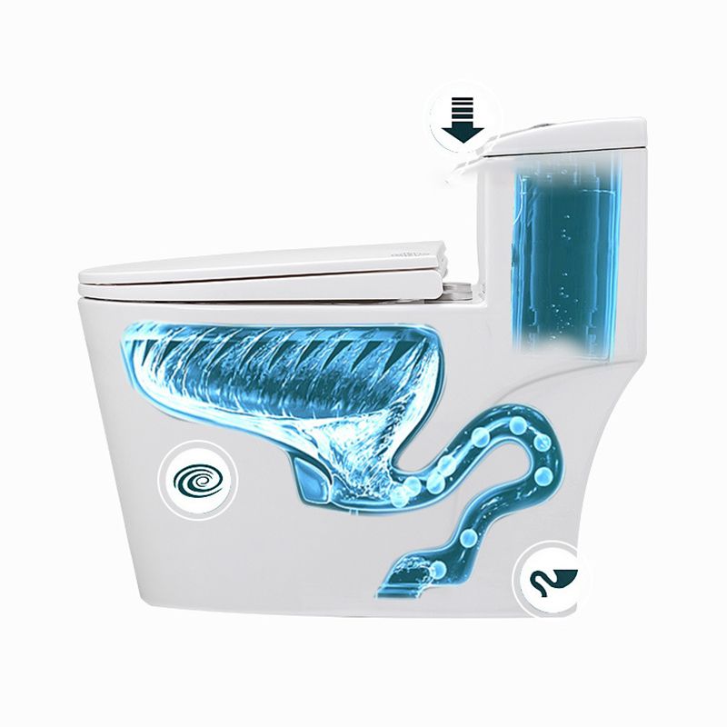 Indoor Ceramic Floor Mounted Toilet Modern All-In-One Toilet Bowl