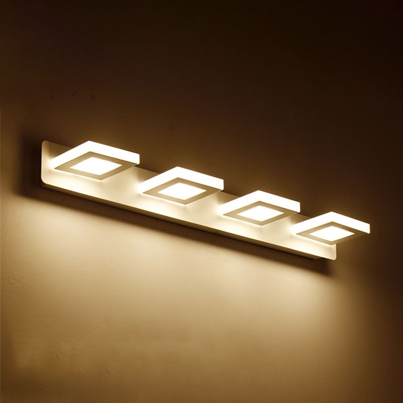 Metal Geometric Wall Mount Lighting Modern Multi Lights Mirror Wall Light Fixture in White