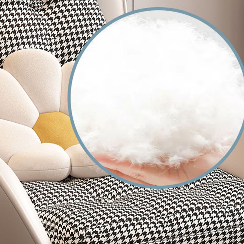 Contemporary Upholstered Rocker Chair Metal Frame Dirt Resistant Wingback Rocker Chair