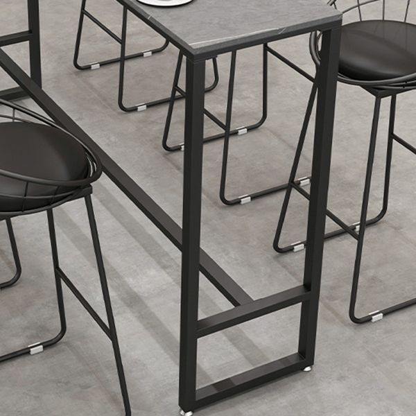 Industrial Sintered Stone Bar Table Rectangle Dining Table for Kitchen Living Room