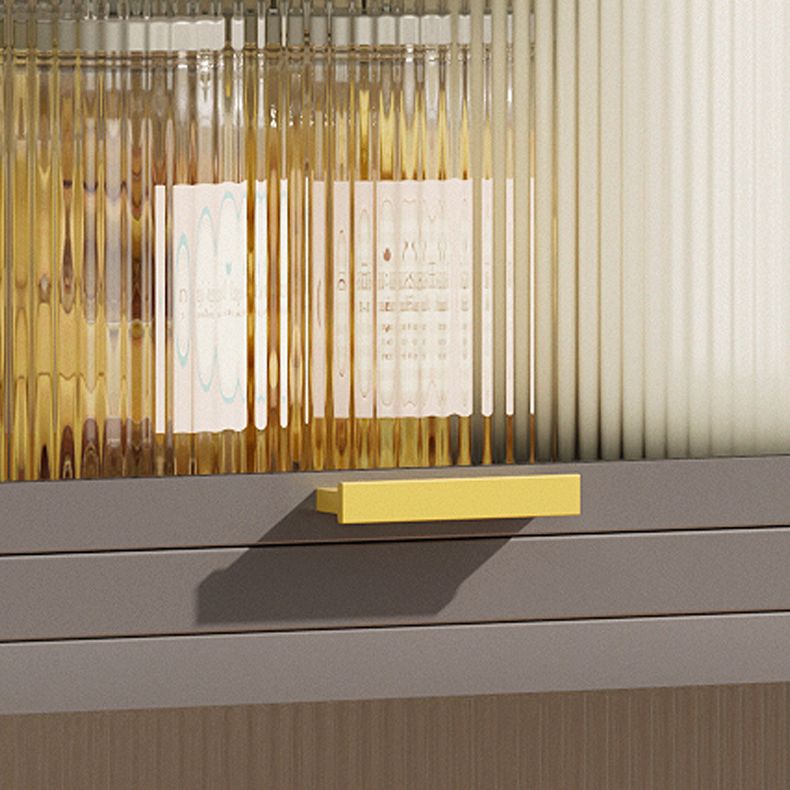 Contemporary Dining Server Steel and Acrylic Buffet Server for Kitchen