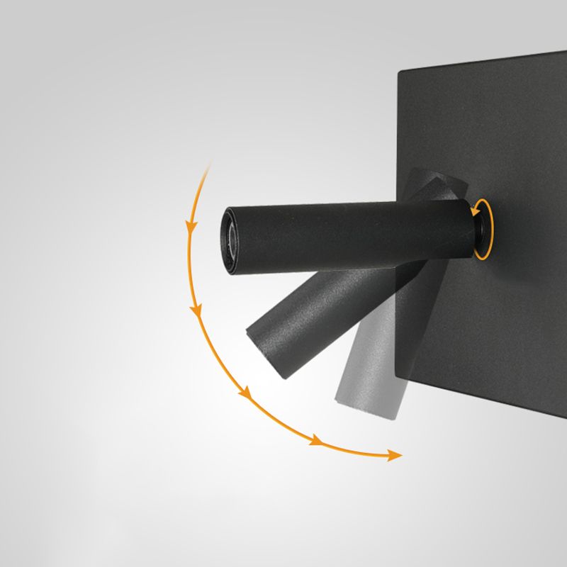 Lampada a parete a LED geometrica in alluminio nella moderna semplicità di lettura a 2 luci per la camera da letto