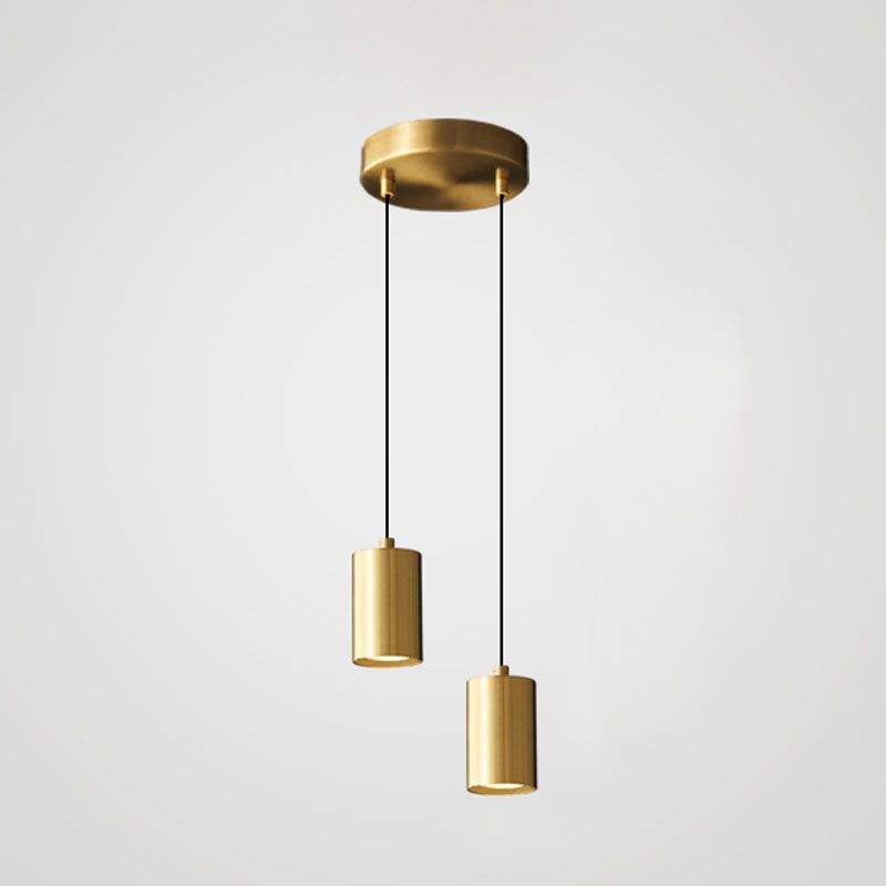 Minimalist Cylinder Hanging Lamp, Modern Metal Pendant Light for Bedroom