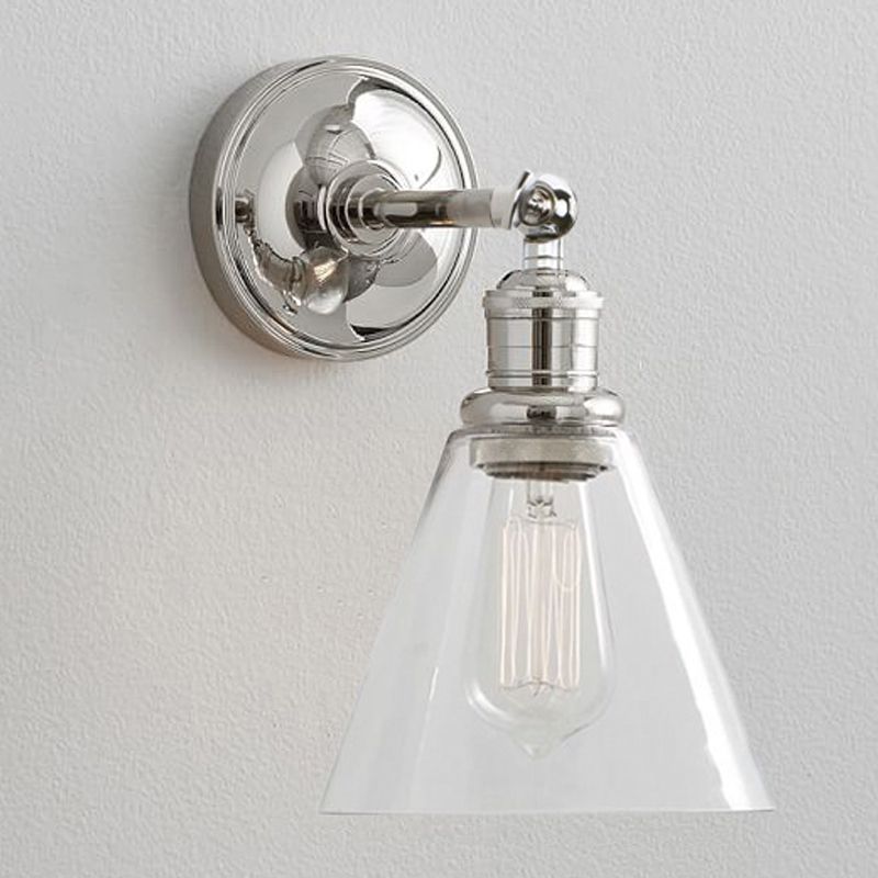 Glass Geometric Shade Wall Lighting Industrial Style 1 Light Wall Mounted Light Fixture