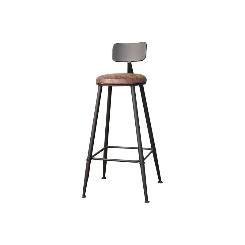 Contemporary Bar Stools Armless Dining Stools with Black Metal Base
