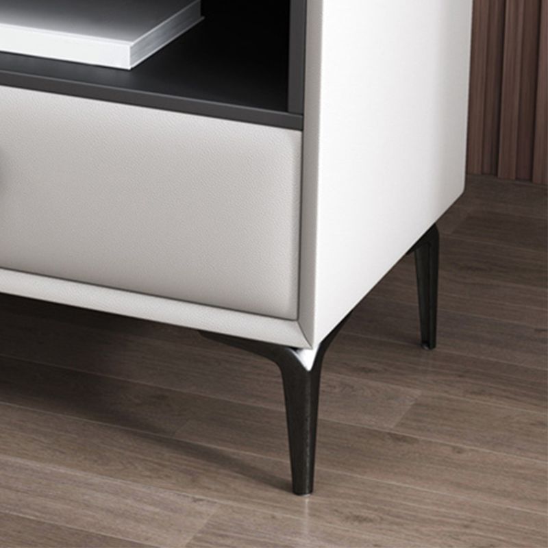 Stone/Wood Night Stand 19.69" Tall Modern 1 - Drawer Nightstand