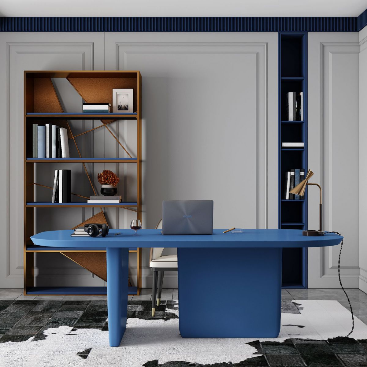 Mesa de comedor de madera maciza rectángulo mesa moderna con base de pedestal doble