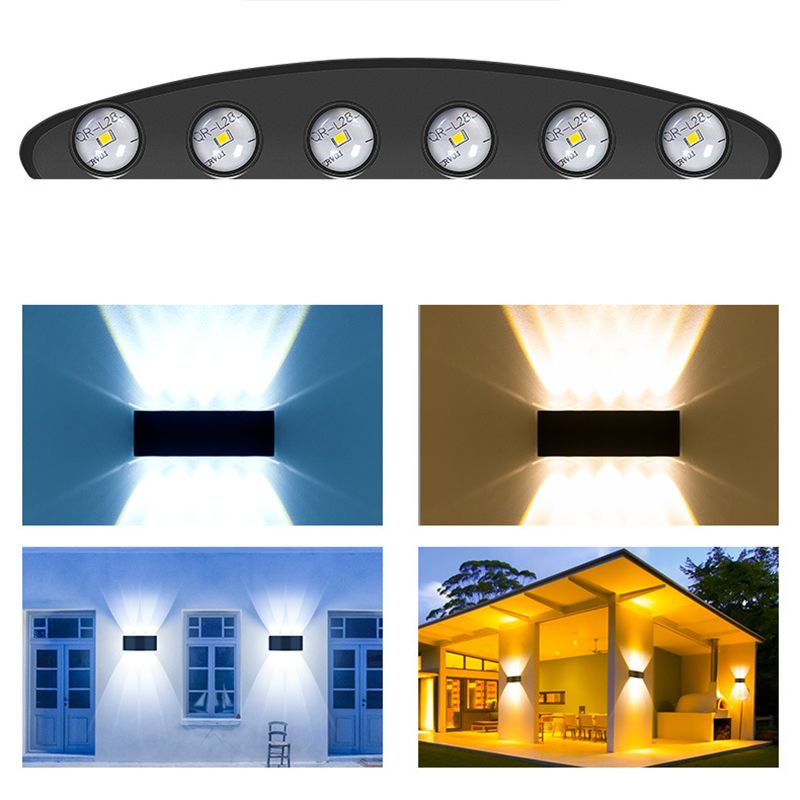 Moderne Aluminium -Wandleuchte geometrische schwarze Multi -Licht -Wandwaschmaschine für draußen