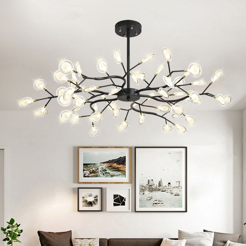 Branch Shaped Living Room LED Ceiling Lighting Metallic Postmodern Chandelier Light Fixture