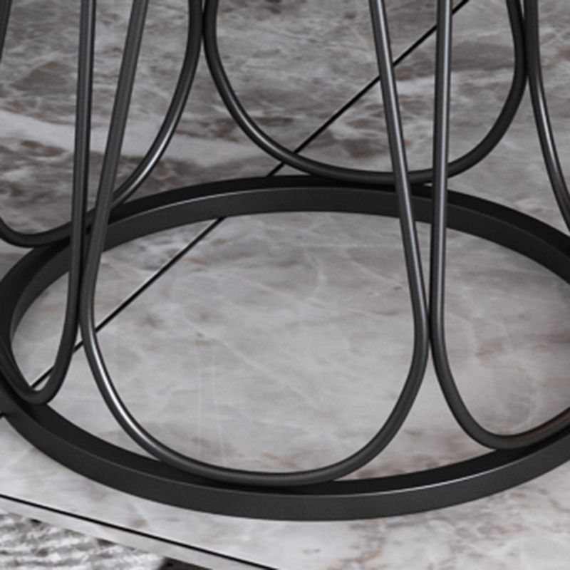 23.6" Tall Metal Frame Sled End Table Contemporary Side Table for Living Room