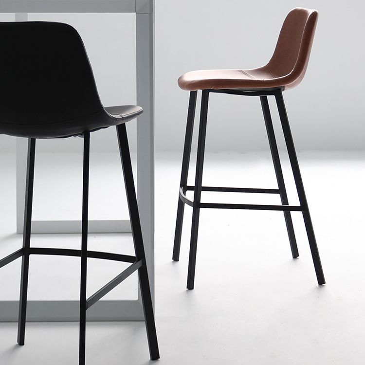 Modern Style Bar-stool PU Leather Counter Bar Stool with Metal Legs for Restaurant