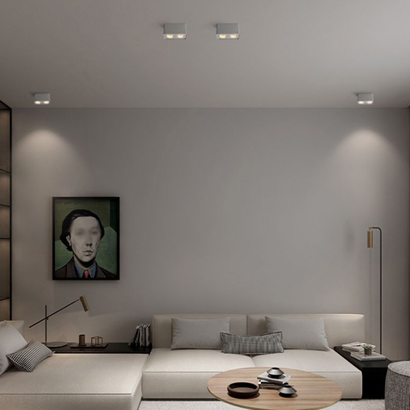 Plafonnier LED de forme rectangulaire, Style Simple et moderne, en aluminium, 2 lumières, montage encastré pour étude