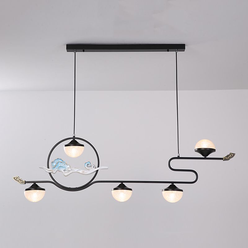Modern Island Pendant Lamps 5-Light Restaurant Hanging Light Fixtures with Acrylic Shade