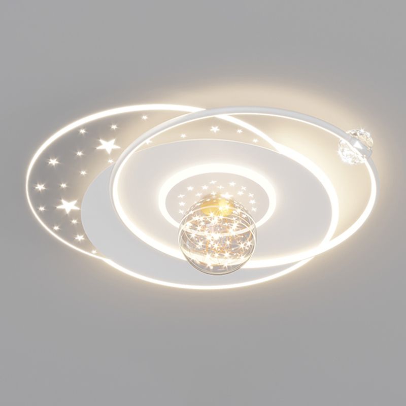 Geometric Shape Metal Flush Light Modern Style 5 Lights Flush Mount Fixture
