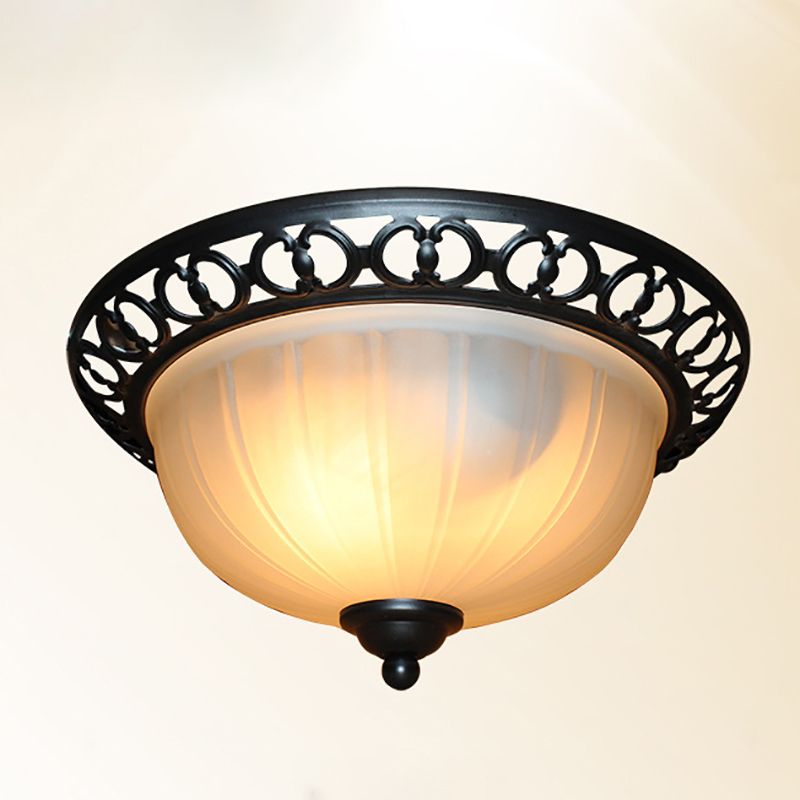 Tradizionale Flush Mount Massimale Light Bowl Massimale Flush Monte Light con vetro Shade