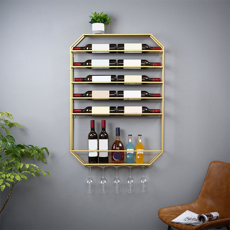 Metal Wall Mounted Wine Rack 27.5"L x 39"H Wine Stemware Holder
